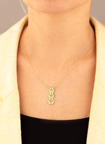 925 Sterling Silver Vertical Three Paw Necklace