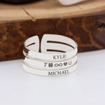 925 Sterling Silver Personalized Three Name Ring