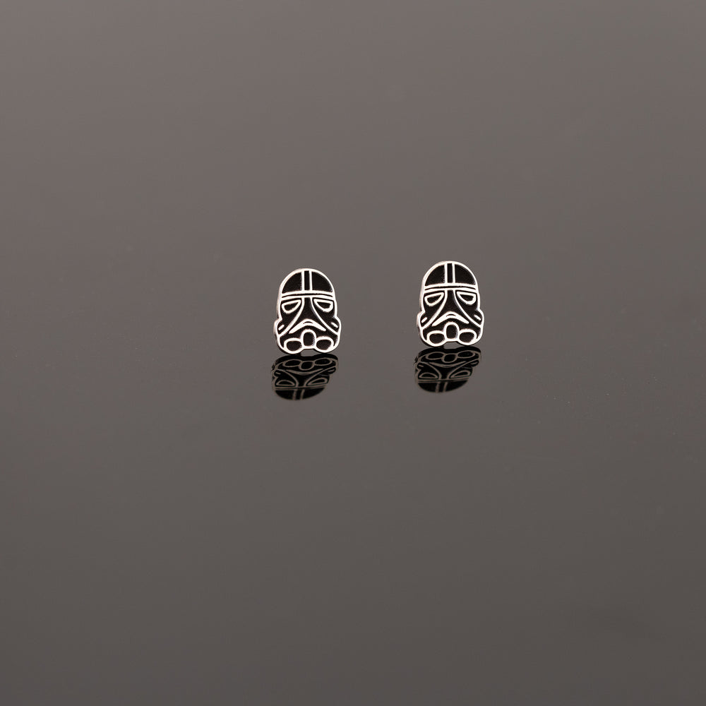 925 Sterling Silver Star Wars Mask Earrings