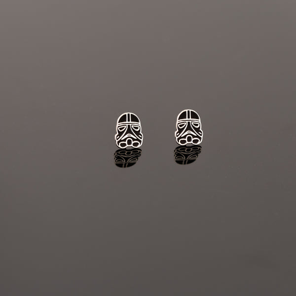 925 Sterling Silver Star Wars Mask Earrings