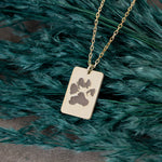 925 Sterling Silver Di̇kdörtgen Plaka Köpek Pati̇si̇