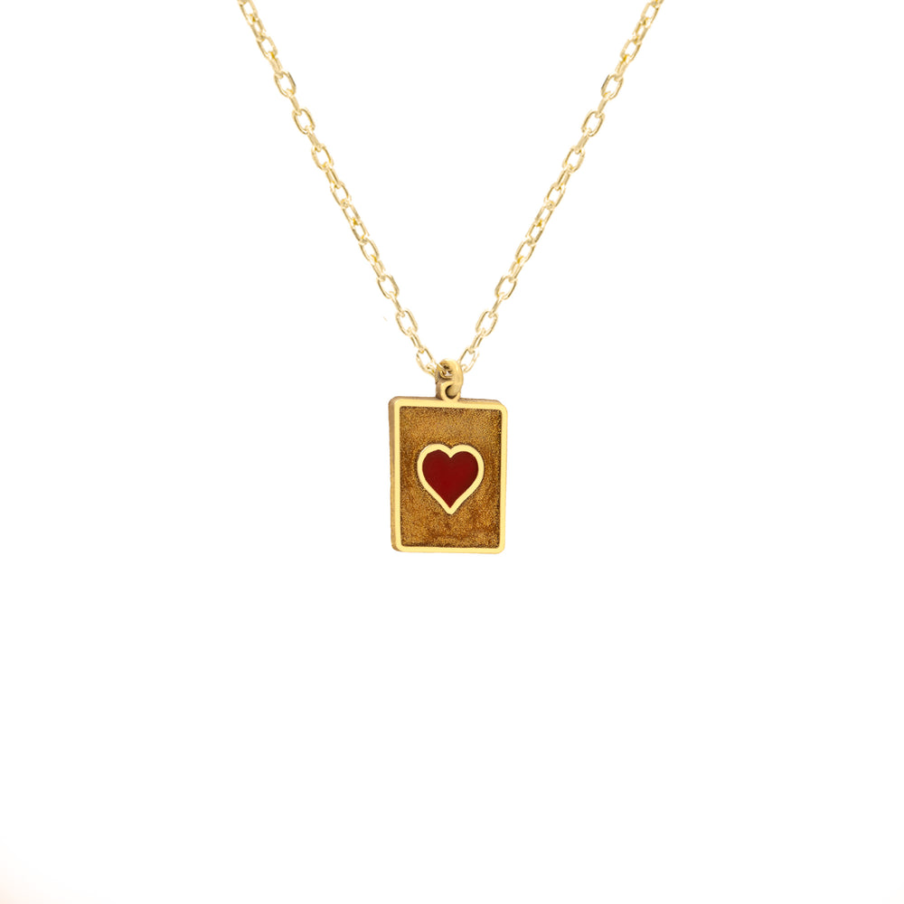 925 Sterling Silver Red Heart Necklace