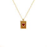 925 Sterling Silver Red Heart Necklace