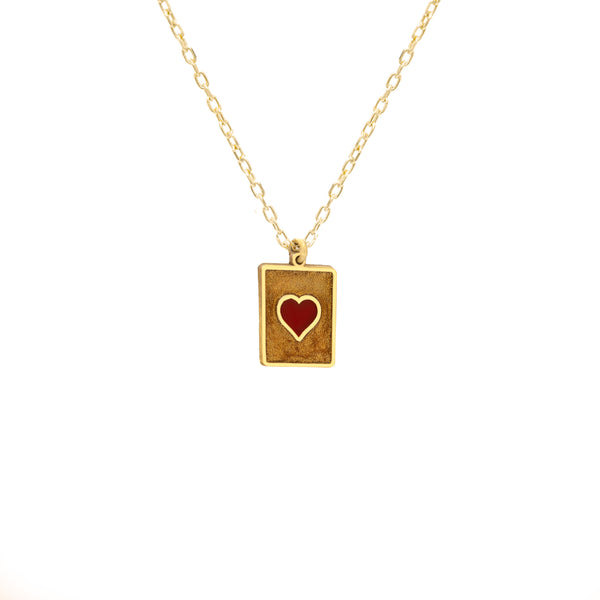 925 Sterling Silver Red Heart Necklace