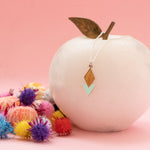 925 Sterling Silver Enamel Diamond And Triangle Necklace
