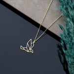 925 Sterling Silver Origami Bird Necklace