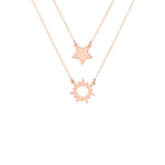 925 Sterling Silver Sun And Star Necklace