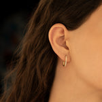 925 Sterling Silver Yarim Tamtur Crystal Pave Ataç Earrings 18 Mm