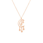 925 Sterling Silver Moon And Star Necklace