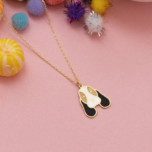 925 Sterling Silver Enamel Dog Necklace 733