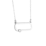 925 Sterling Silver Birthstone Rectangle Necklace