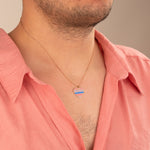 925 Sterling Silver Bisexual Pride Flag Necklace