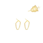 925 Sterling Silver Figaro Chain Triangle Stud Earring,