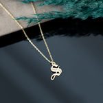 925 Sterling Silver Old English Inital Necklace
