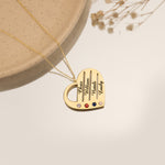 925 Sterling Silver Heart Necklace With Birthstones