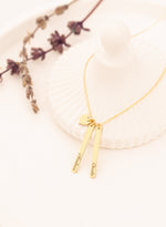 925 Sterling Silver Two Bar And Heart Necklace