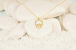 925 Sterling Silver Unique Gold Double Hexagon Necklace