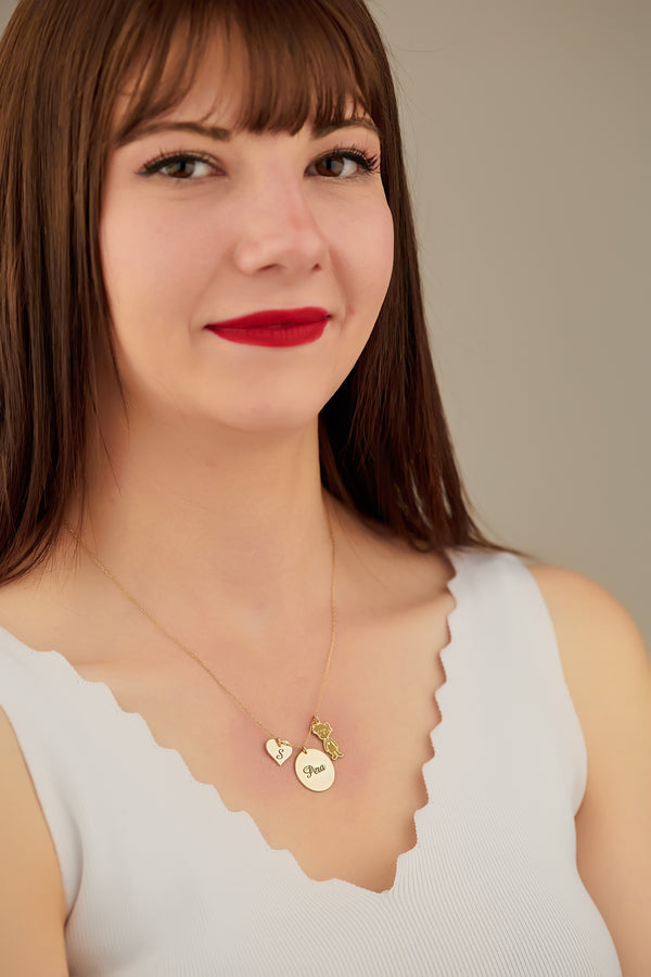 925 Sterling Silver Daughter Initial And Name Necklace