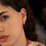 925 Sterling Silver Kalin, Zigzagli/Dalgali Hoop Earrings