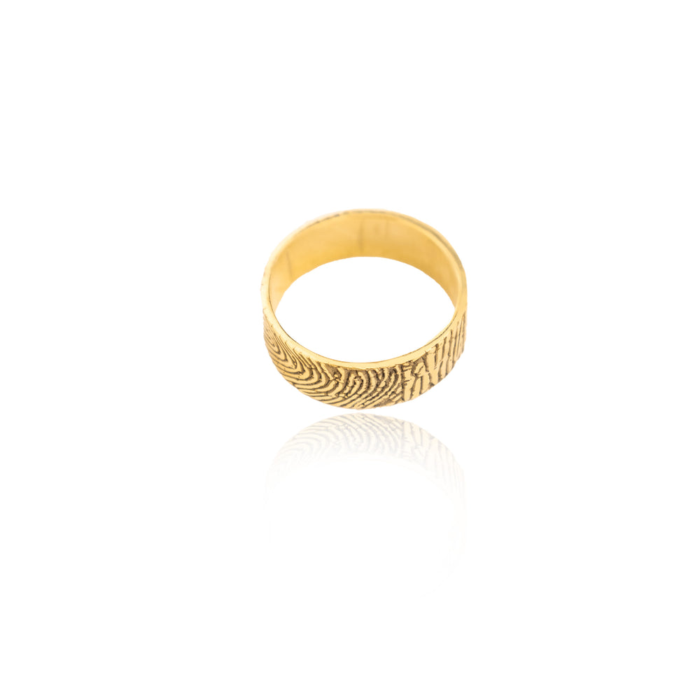 925 Sterling Silver Fingerprint Ring