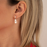 925 Sterling Silver Cat Earrings