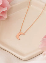 925 Sterling Silver Minimalist Half Moon Necklace
