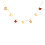 925 Sterling Silver Clover Enamel Necklace