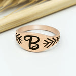 925 Sterling Silver Personalized Initial Ring