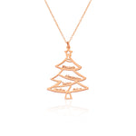 925 Sterling Silver Christmas Family Tree Necklace