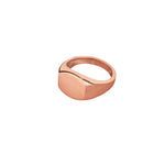 925 Sterling Silver Domed Rectangle Bar Signet Ring