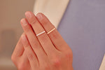 925 Sterling Silver Üstü Düz Bar Ring