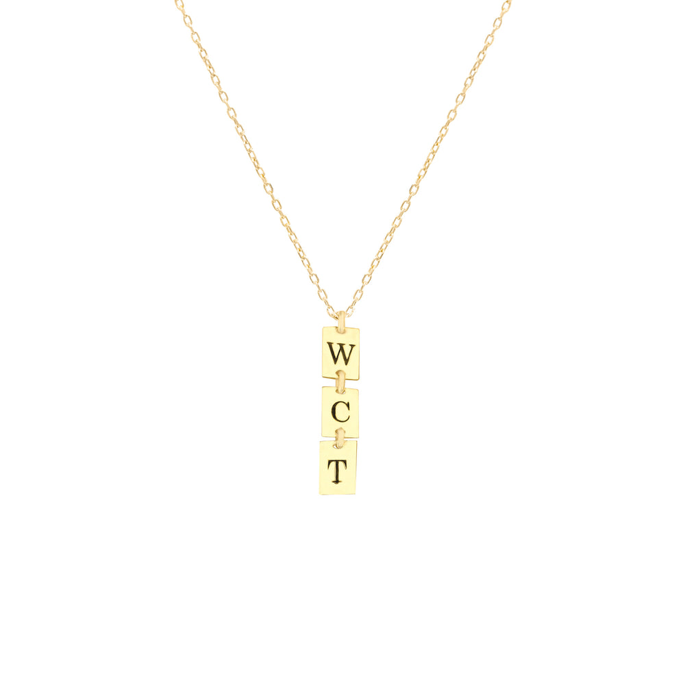 925 Sterling Silver Mini Initial Tag Necklace