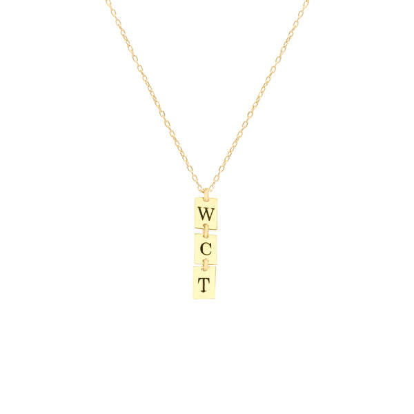 925 Sterling Silver Mini Initial Tag Necklace