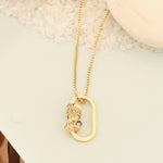 925 Sterling Silver Unique Paperclip Necklace With Birthstone