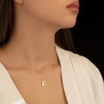 925 Sterling Silver Initial Necklace With Heart