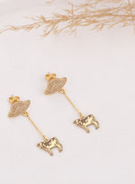 925 Sterling Silver Alien And Cow Earrings