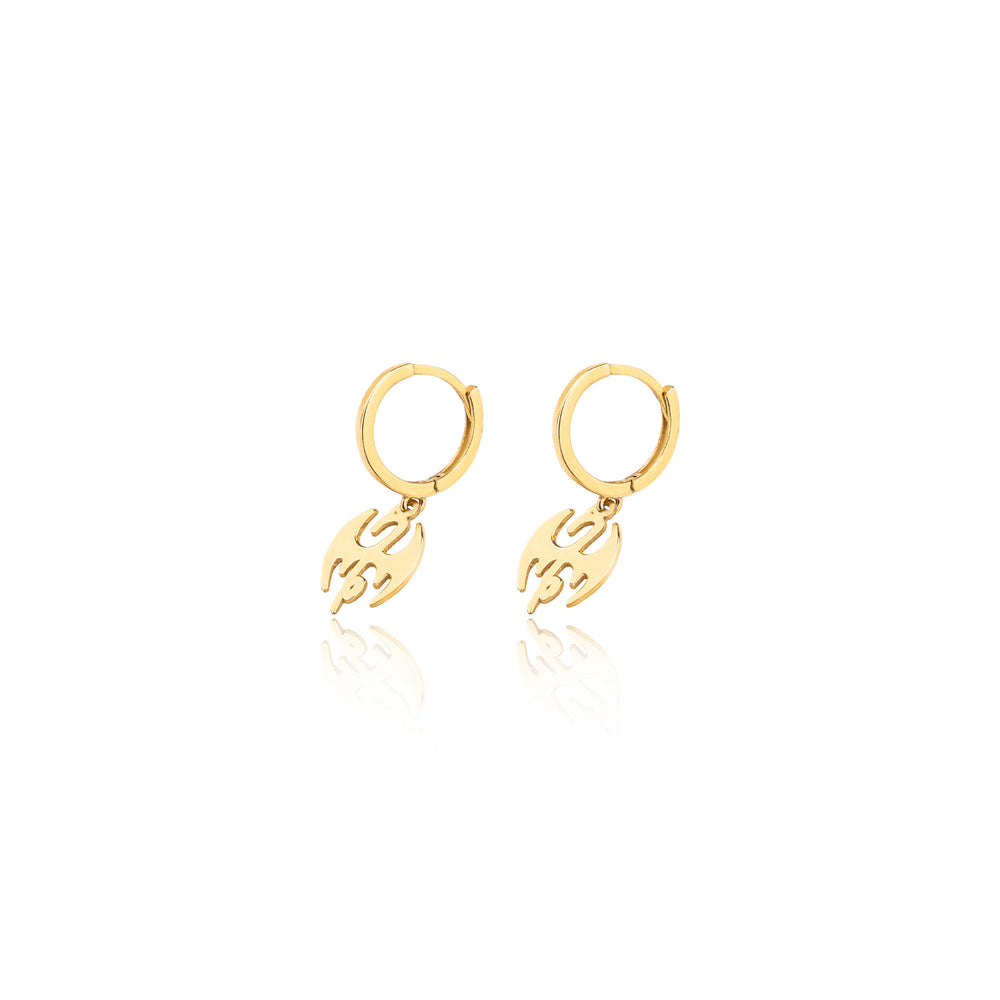 925 Sterling Silver Hoop Dragon Earrings