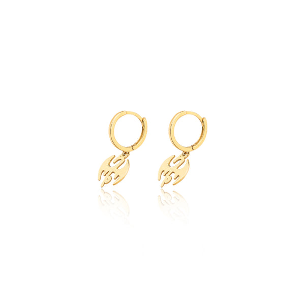 925 Sterling Silver Hoop Dragon Earrings