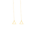 925 Sterling Silver Threader Triangle Chain Earrings