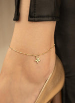 925 Sterling Silver Personalized Star Fish Anklet