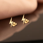 925 Sterling Silver Lightning Bolt Studs