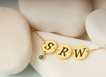 925 Sterling Silver Initial Necklace With Birthstone