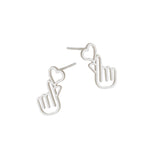925 Sterling Silver Korean Love Heart Studs