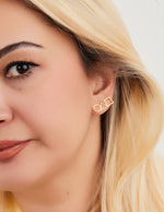 925 Sterling Silver Handmade Circle Triangle Square Studs