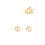 925 Sterling Silver Tiny Peace Sign Earrings