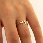 925 Sterling Silver Personalized Gold Box Chain Ring(Zi̇nci̇ri̇ Cs40005)