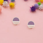 925 Sterling Silver Two Colours Round Threader Earrings