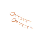 925 Sterling Silver Threader Stars Hoop Earring(Zi̇nci̇ri̇ Cs40108)
