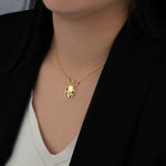 925 Sterling Silver Abstract Two Halves Of Face Necklace