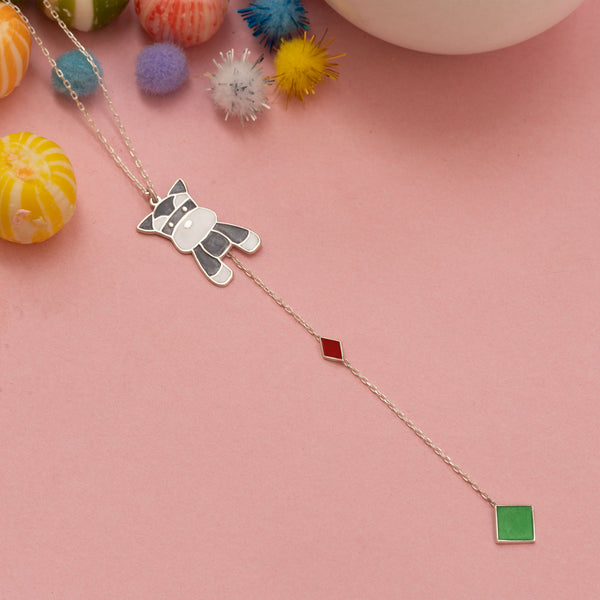 925 Sterling Silver Enamel Dog Necklace